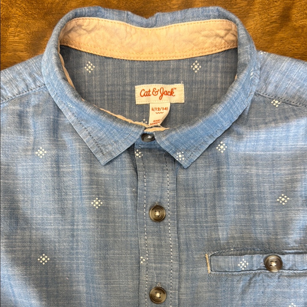 Cat & Jack Boys Blue Button Down Shirt